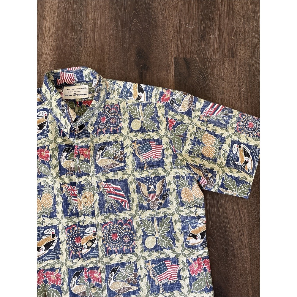 Reyn Spooner Dietrich Varez Reverse Print Button Down Hawaiian Shirt Large Men